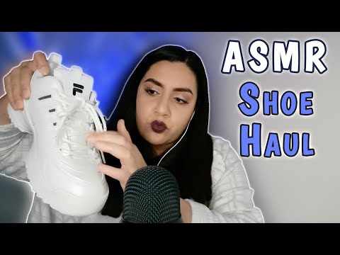 ASMR Unboxing My New Shoes For You | ASMR Sneaker Collection & Boots | Shoe Haul & Whispering