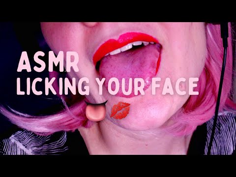 Licking Your Face (up-close mouth sounds) | ASMR Nordic Mistress