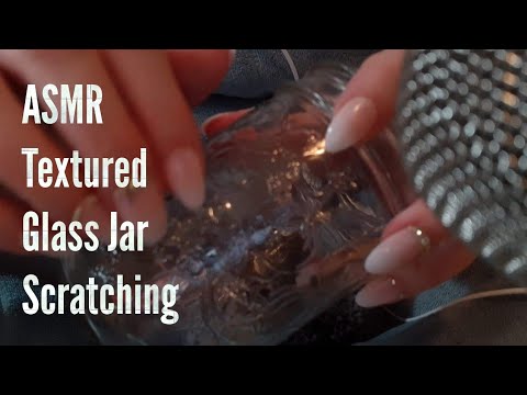 ASMR Textured Glass Jar Scratching-No Talking