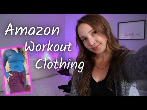 ASMR| AMAZON WORKOUT CLOTHING HAUL + TRY-ON ✨whispering, fabric scratching✨