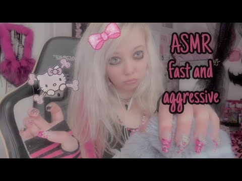 ASMR fast and aggressive💕☠️ (tapping,rambling,mouth sounds)