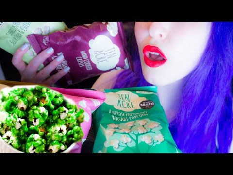 ASMR: Insane Popcorn: Wasabi Chicken Strawberry BBQ ~ Relaxing Eating Sounds [No Talking | Vegan] 😻