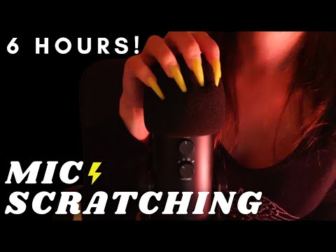 ASMR - 6 HOURS FAST and AGGRESSIVE SCRATCHING MASSAGE | FOAM Mic Cover | INTENSE Sounds | No Talking