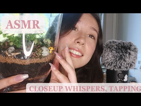 SLOW & GENTLE ASMR | Close whispers, glass tapping, hand movements, terrarium 🌿