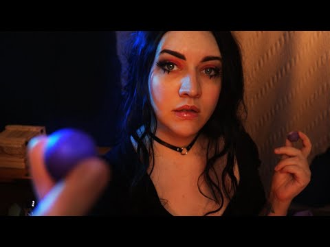 Dark Witch removes your mysterious curse [ASMR] (plucking, personal attention, layered visuals)