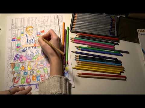 ASMR Part 2 Relaxing with Giotto Stilnovo Colour Pencils | No Talk | LITTLE WATERMELON