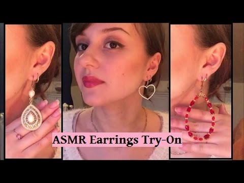 ASMR Earrings Haul Collection Try-on - Tingly, Relaxing, Girly and Feminine