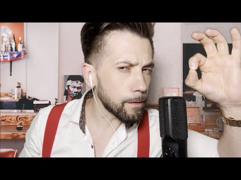 BARBERSHOP HAIRCUT ROLEPLAY * gum chewing * whispers * ASMR