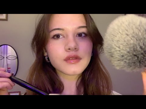 ASMR to RELAX // brushing your face and the mic