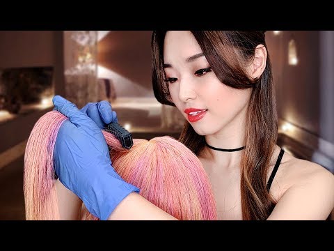 [ASMR] Relaxing Hair Dye with Hair Chalk