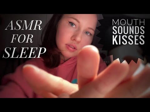 ASMR For Sleep😴 (mouth sounds, kisses, hand movements, lip gloss pumping, "close your eyes")