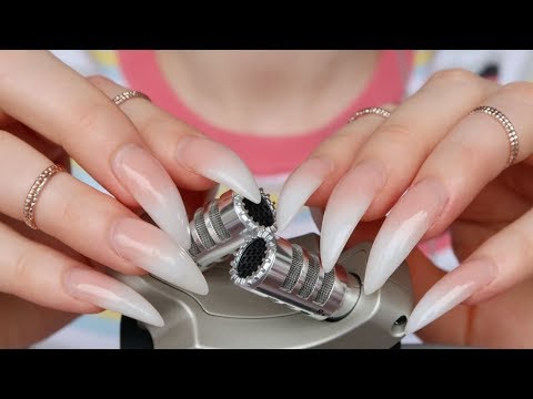 TAPPING & BRUSHING MIC WITH WHISPERING ASMR || TESTING NEW ZOOM H4N WITH LONG NAILS