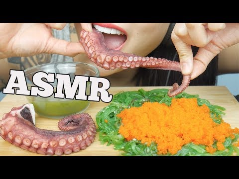ASMR Octopus *TAKO + Seaweed Salad + Tobiko eggs (CRUNCHY CHEWY EATING SOUNDS) NO TALKING | SAS-ASMR