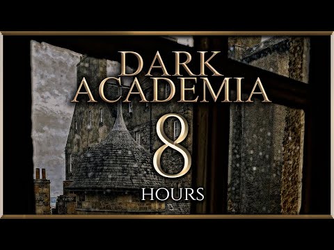 8 Hours | Dark Academia Ambience & Soft Music ◈ University Window Rain Thunderstorm / Study & Relax