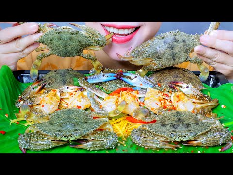ASMR EATING SHAKED RAW CRAB X CALAMANSI FISH SAUCE, EATING SOUNDS | LINH-ASMR