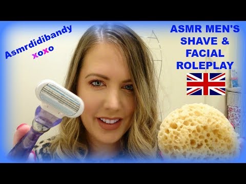 ASMR Men Shave and Facial Roleplay Close up attention, massage and tingles