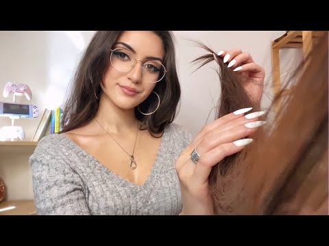 That Girl Who Is Involved In Everything Plays With Your Hair During Class - ASMR Personal Attention