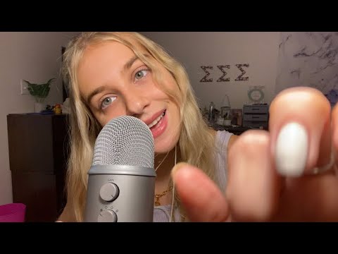ASMR tapping on my favorite things + gum chewing and rambled whispering