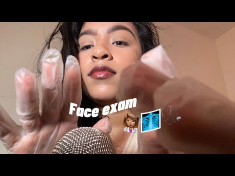 ASMR FACE EXAM WITH GLOVES(GLOVE SOUNDS)