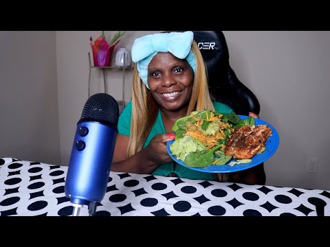 APPLEWOOD WILD CAUGHT SALMON RAW SPINACH ASMR EATING SOUNDS