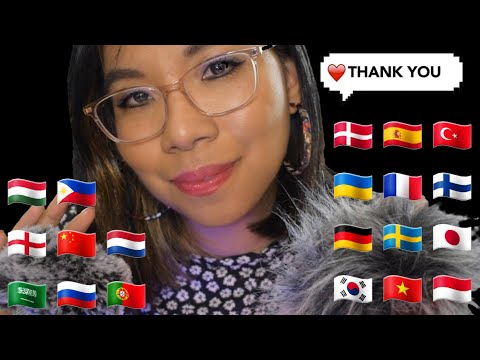 ASMR THANK YOU IN DIFFERENT LANGUAGES (Whispers & Fluffy Mic Scratching) 🙏🎁 [Binaural]