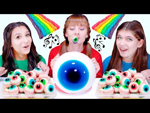 ASMR Most Popular Food Challenge (Gummy Eyeballs Song, Magic Bucket) | Eating Sounds LiLiBu