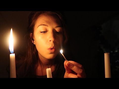 ASMR Match lighting // tapping sounds // ear blowing