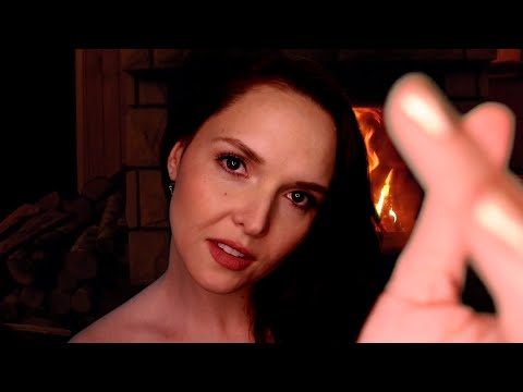 ASMR Girlfriend Roleplay || Getting COZY by the Fire || Kisses, Face touching