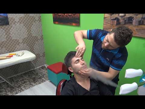 ASMR TURKISH BARBER MASSAGE : skin care :NECK AND EAR CRACK=head,ear,face,back,arm,olive oil massage