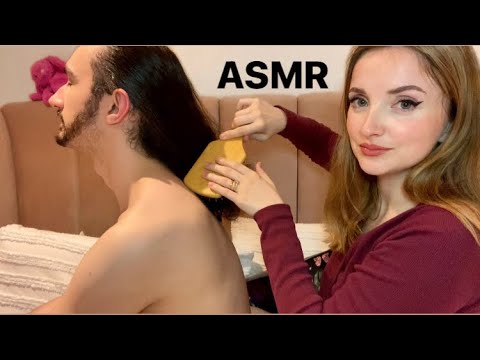 ASMR - Hair Brushing, Neck + Nape Massaging With Oils For Ultimate Relaxation
