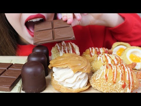 ASMR BEST FOODS - CHOCOLATE KISSES, PROFITEROLE, CORN DOGS (Eating Sounds) No Talking
