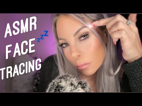 ASMR Face Tracing • Up Close Soft Whisper • Natural Subtle Mouth Sounds • Hair Brushing