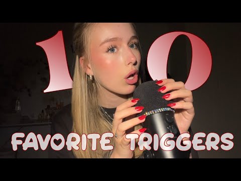 ASMR MY 10 FAVORITE TRIGGERS ~ shoe tapping, trigger words, visual triggers, mouth sounds