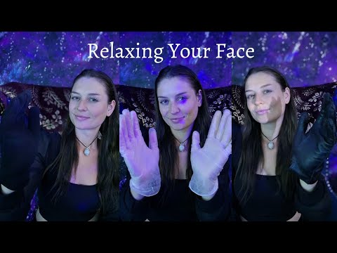 ASMR 3 Glove Face Touching ~ Soothing Relaxing Massaging Your Face for Sleep Tingles