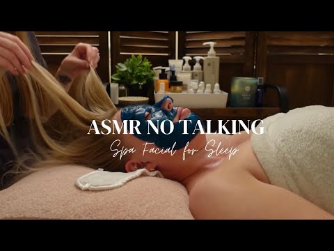 ASMR Spa Facial For Relaxation & Sleep | No Talking Video with Facial Roller & Ice Globes