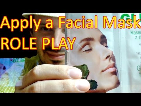 ASMR Apply Facial Mask Role Play, Face Massage. Binaural 3dio Free Space Pro. Ear to Ear Whispers.