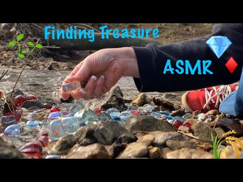 ASMR Stream Gems(No talking)Tinkling glass/Running creek water/Treasure find(No soft spoken version)