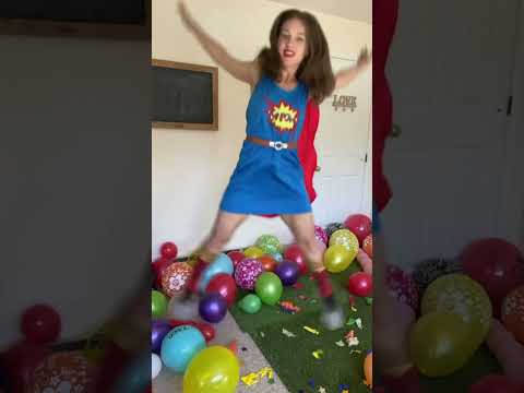 #shorts Balloons popping | balloon challenge | super girl