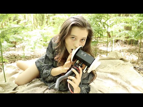 ASMR in the windy woods while eating twigs and leaves!🍂(Woodland sounds, crunching, tapping and fun)