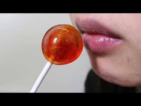 ASMR Licking & Sucking Lollipop Sounds (Orange Toffee)
