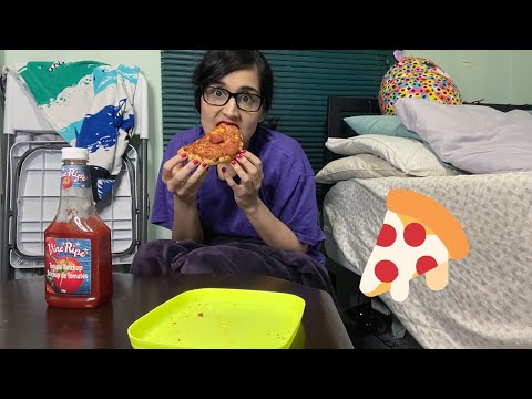 ASMR Eating Pizza -  Whisper Eating Sounds | PIZZA & Tomato Ketchup 🍕(Relaxing Crunchy Sounds)