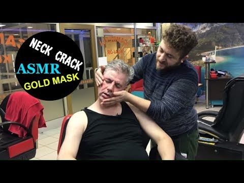 ASMR=massage barber= gold mask= head,arm,face,back massage= ALTIN MASKE VE KAFA,SIRT,LOK,YÜZ MASAJ'I