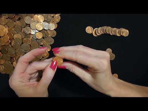 ASMR | Sorting Pennies From a Piggy Bank (Whisper)