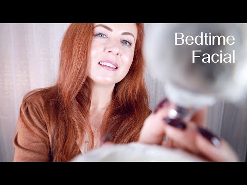 ASMR 🌟 Bedtime AHA Facial In the Rain 🌟Cream, Crinkles, Massage
