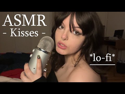 ♡ Lo-Fi Kisses ASMR | Anticipatory Ear-to-Ear Whispers to Soft Spoken, Mouth Sounds, Fluffy Mic ♡