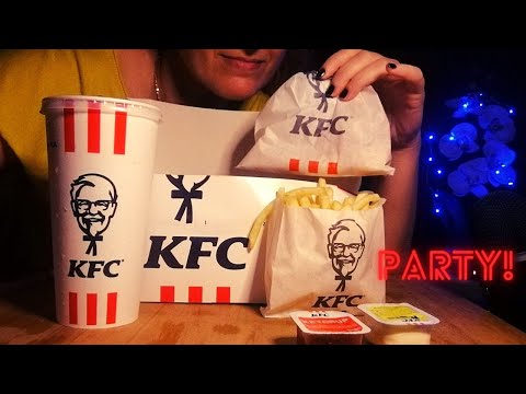 🍟 MANGIO KFC COLONEL'S BURGER 🍔ASMR ita | mukbang | eating sounds