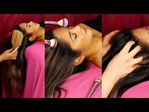 ASMR 💕 Ultra Relaxing Face & Hair Brushing with Scalp Massages 💕 Multi-Triggers ⚡