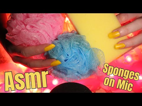 Asmr Sponges on Mic : Scratching, Brushing, Squishing, Crinkle etc No Talking for Sleep - Long Nails