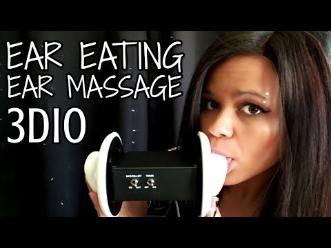 ASMR 3DIO Ear Massage 💋 Ear Eating - Intense Mouth Sounds 💋