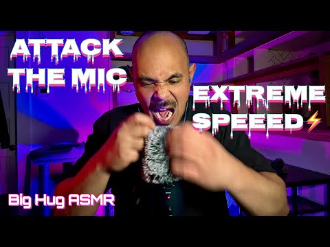 Extreme fast fluffy mic scratching ASMR,  aggressive speed, minimal whispers 😌😴